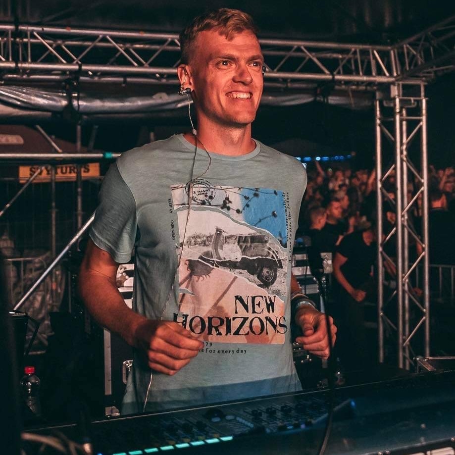 Sound engineer at a live show